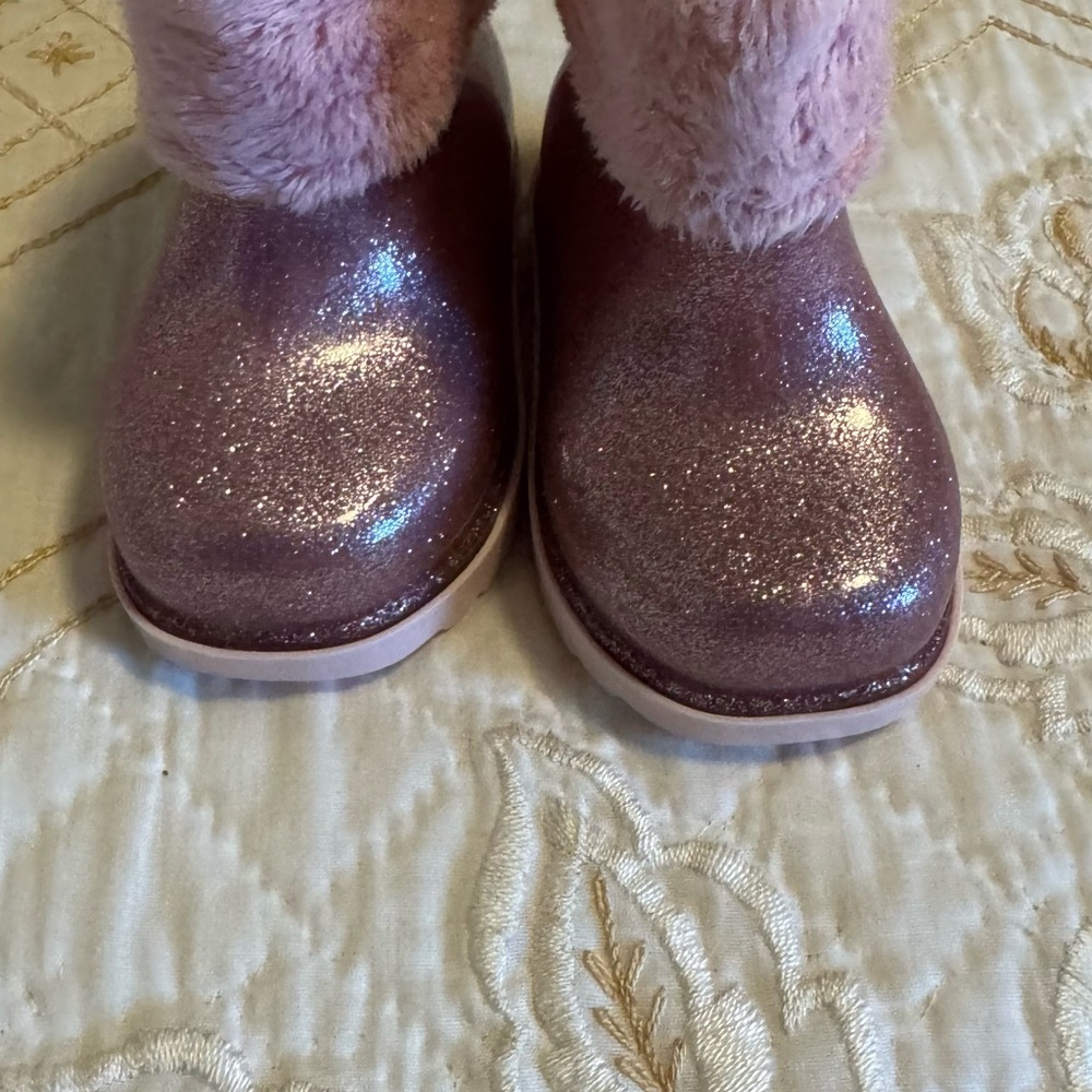 Mini Melissa Pink Glitter Kids Boots